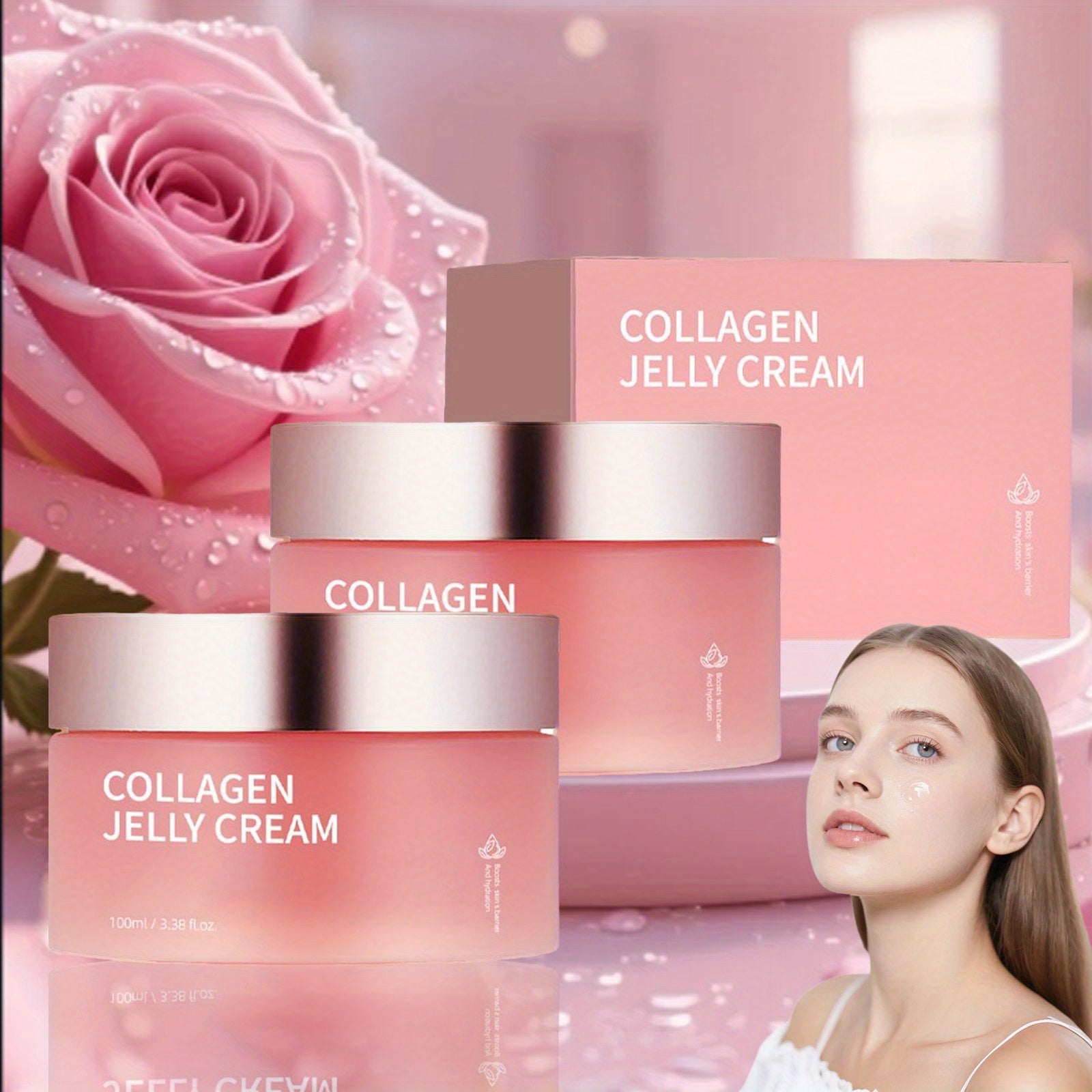 2pcs Collagen Jelly Cream with Niacinamide - Hydrating Gel Moisturizer Mask for Glowing